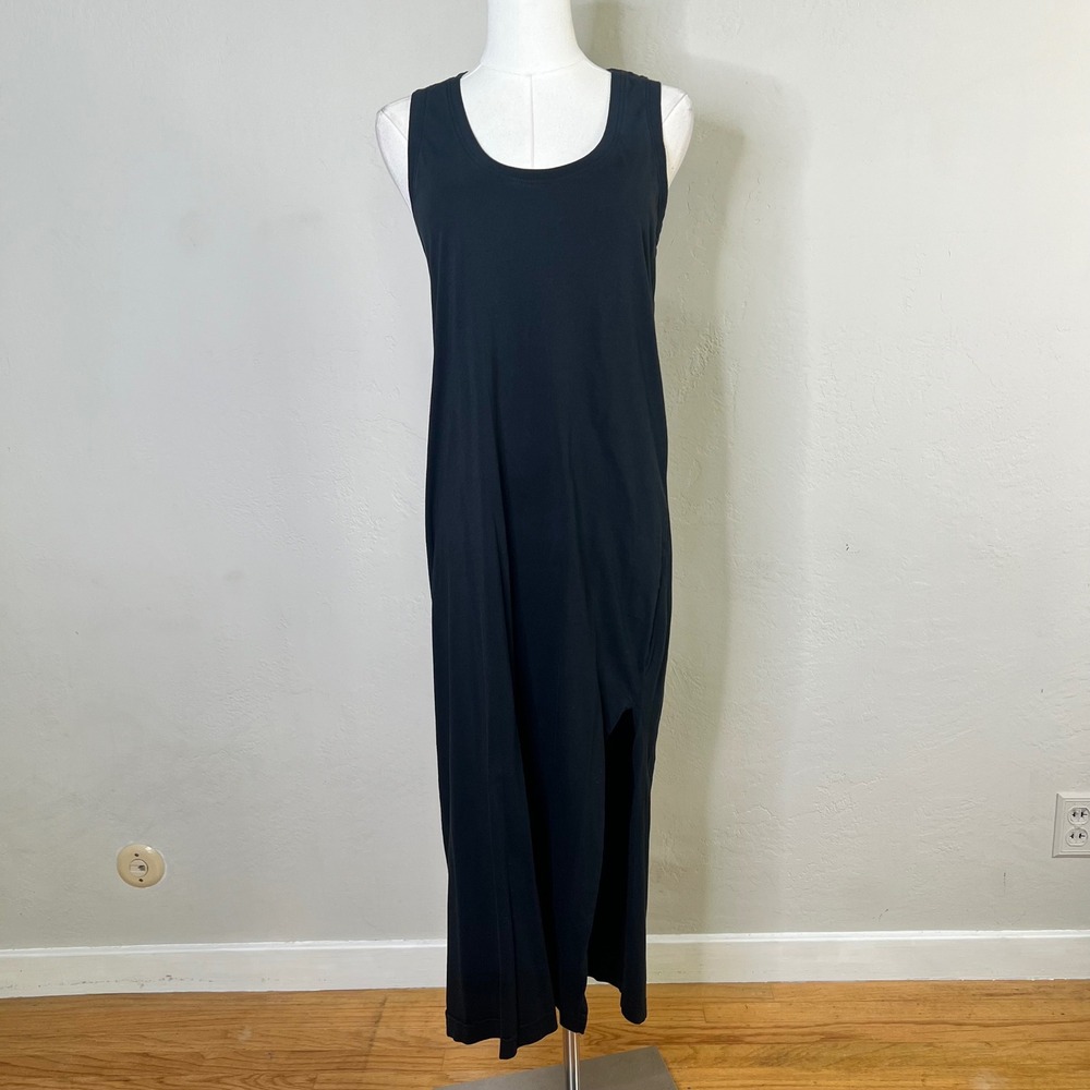 Pact Maxi Dress Sleeveless Tank Slit Size Small Black Organic Cotton Casual